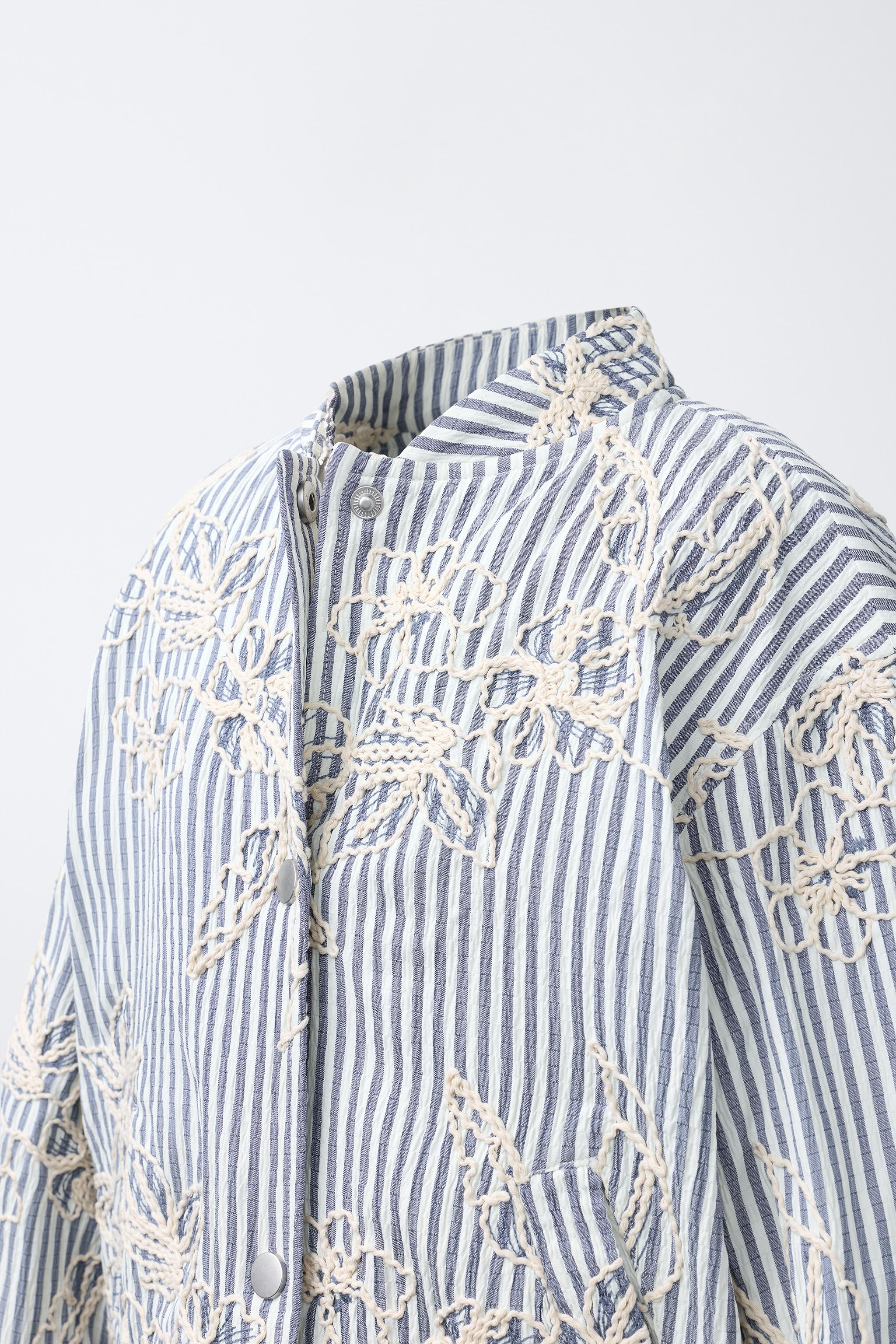 BLOUSON BOMBER RAYÉ BRODÉ